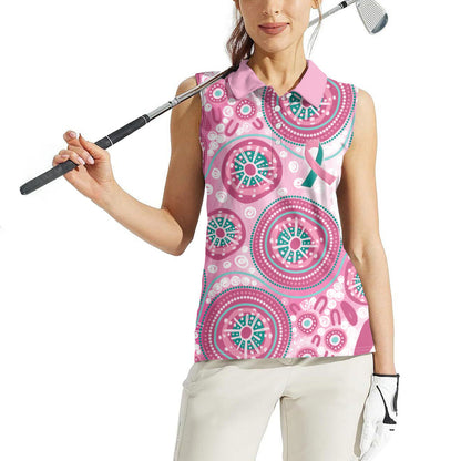 Hereditary Breast Cancer Prevention Australia Indigenous Women Sleeveless Polo Shirt Previvor