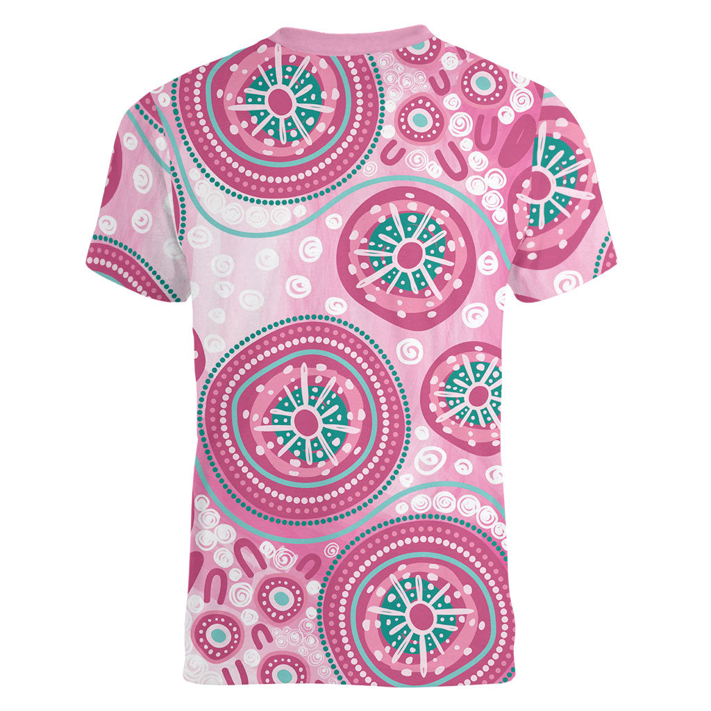 Hereditary Breast Cancer Prevention Australia Indigenous Women V-Neck T-Shirt Previvor