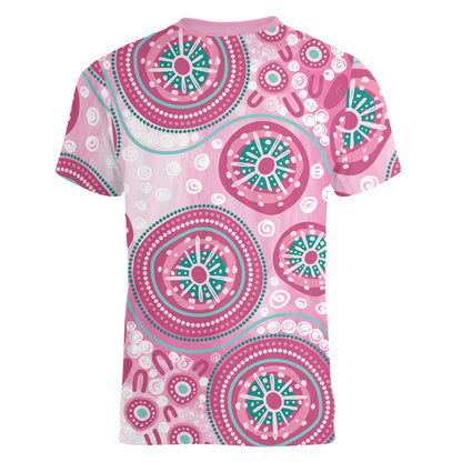 Hereditary Breast Cancer Prevention Australia Indigenous Women V-Neck T-Shirt Previvor