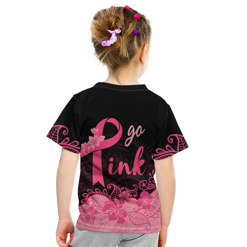 Polynesian Kid T Shirt Plumeria Breast Cancer Survivor Ribbon Pink