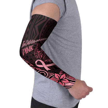 Polynesian Arm Sleeves Breast Cancer Ribbon Butterfly Mix Plumeria Curves Pink