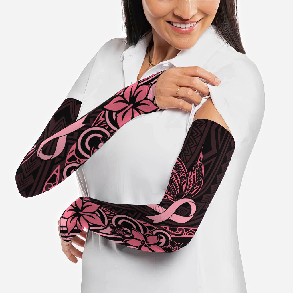 Polynesian Arm Sleeves Breast Cancer Ribbon Butterfly Mix Plumeria Curves Pink