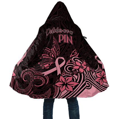 Polynesian Cloak Breast Cancer Ribbon Butterfly Mix Plumeria Curves Pink