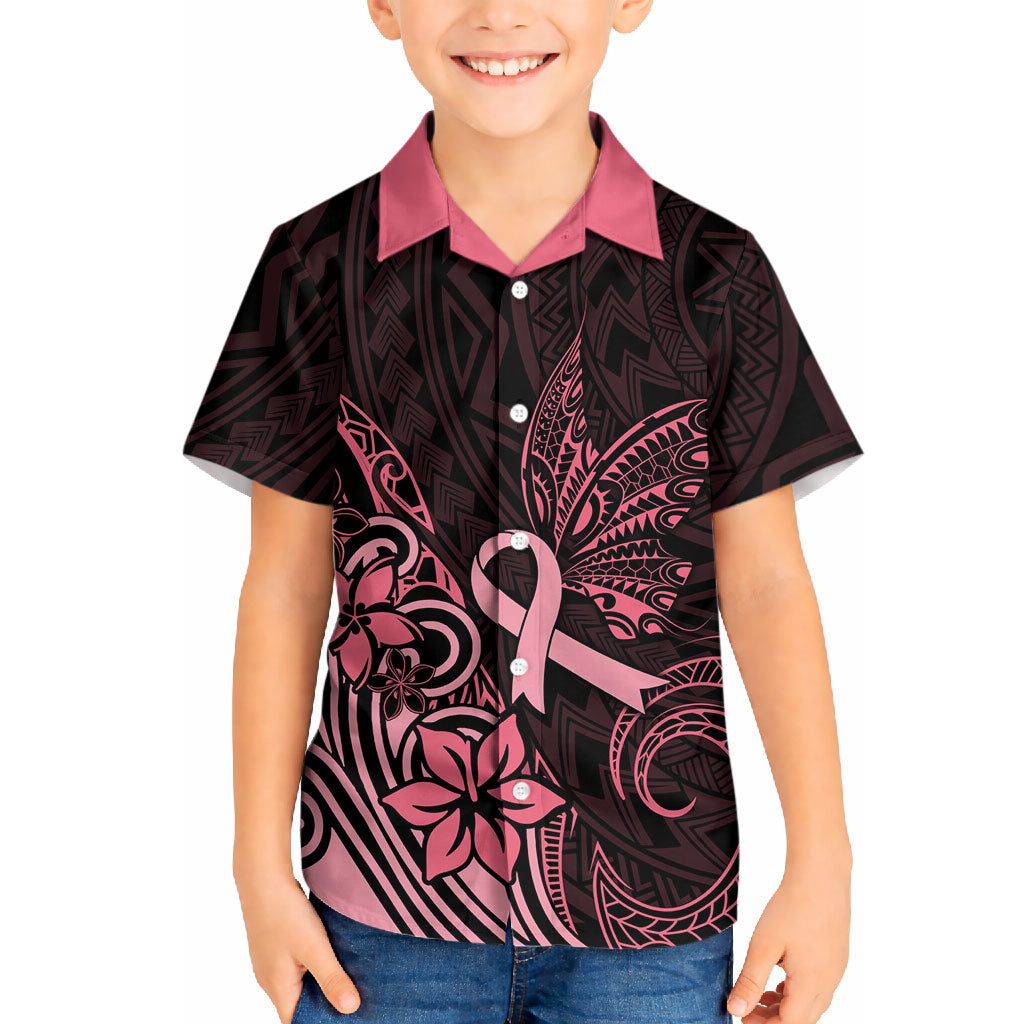 Polynesian Hawaiian Shirt Breast Cancer Ribbon Butterfly Mix Plumeria Curves Pink
