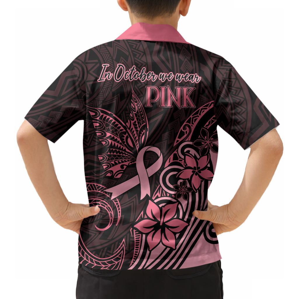 Polynesian Hawaiian Shirt Breast Cancer Ribbon Butterfly Mix Plumeria Curves Pink