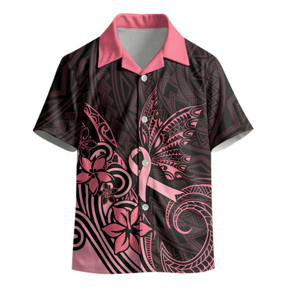 Polynesian Kid Hawaiian Shirt Breast Cancer Ribbon Butterfly Mix Plumeria Curves Pink