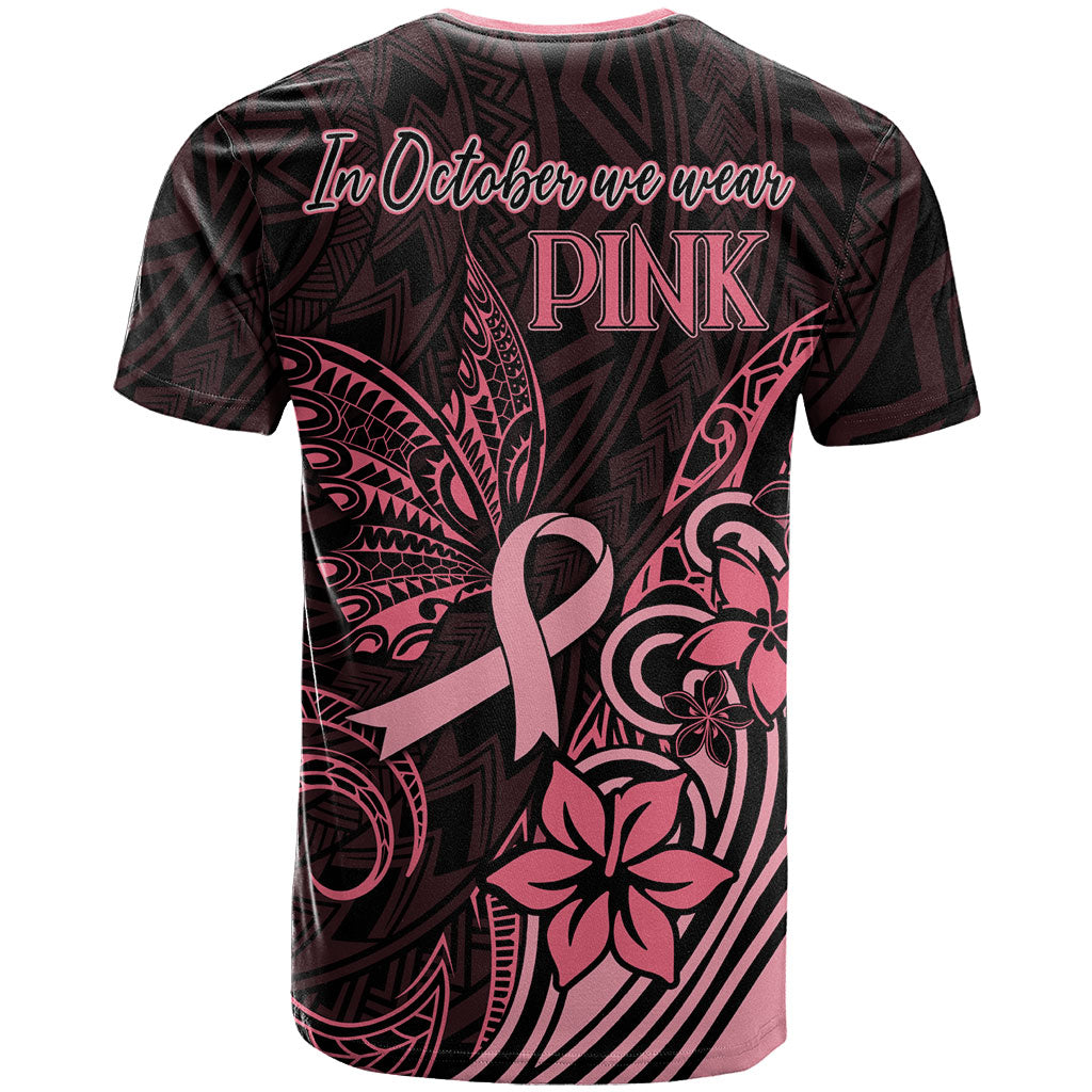 Polynesian T Shirt Breast Cancer Ribbon Butterfly Mix Plumeria Curves Pink