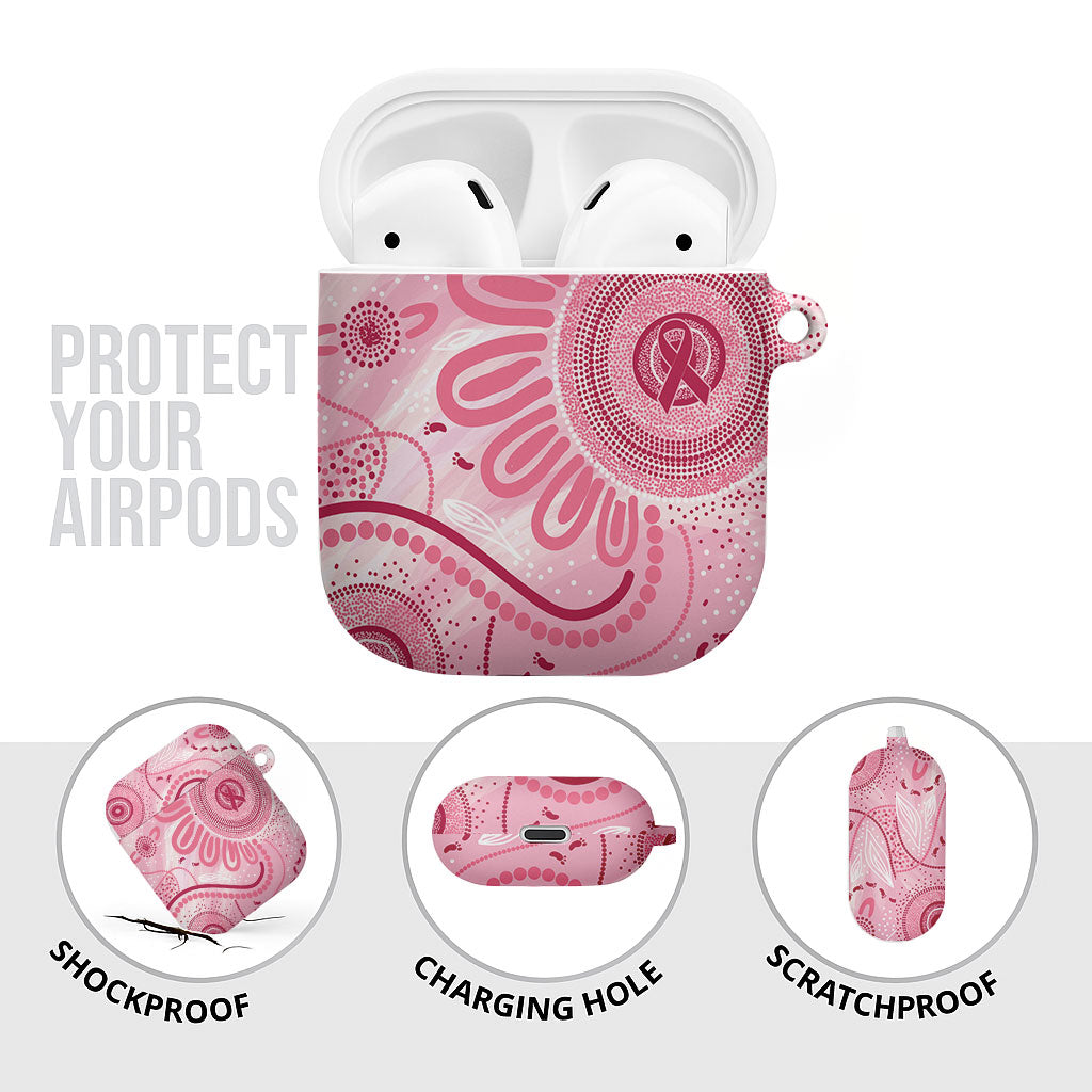 NAIDOC Week 2025 Indigenous AirPods Case Breast Cancer Pink Ribbon