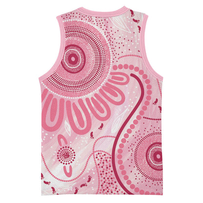 NAIDOC Week 2025 Indigenous Basketball Jersey Breast Cancer Pink Ribbon
