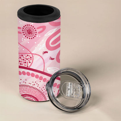 NAIDOC Week 2025 Indigenous 4 in 1 Can Cooler Tumbler Breast Cancer Pink Ribbon