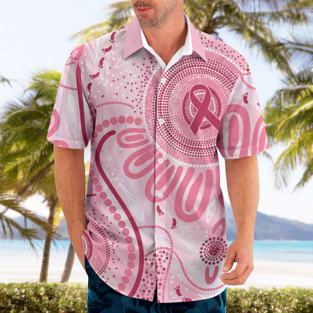 NAIDOC Week 2025 Indigenous Hawaiian Shirt Breast Cancer Pink Ribbon