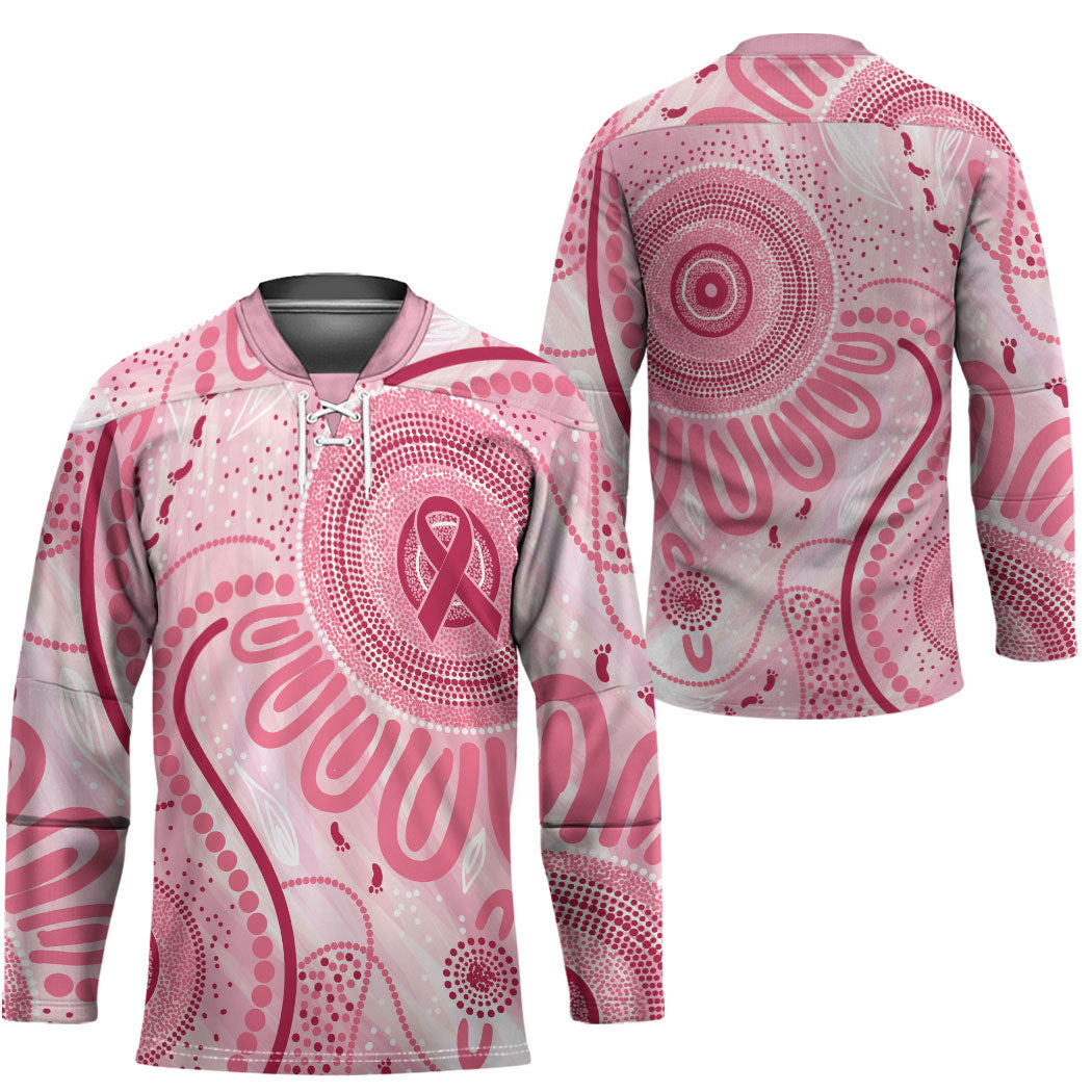 NAIDOC Week 2025 Indigenous Hockey Jersey Breast Cancer Pink Ribbon