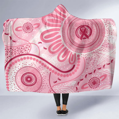 NAIDOC Week 2025 Indigenous Hooded Blanket Breast Cancer Pink Ribbon