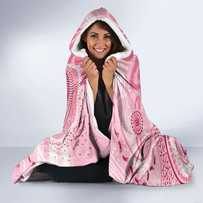 NAIDOC Week 2025 Indigenous Hooded Blanket Breast Cancer Pink Ribbon