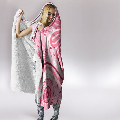 NAIDOC Week 2025 Indigenous Hooded Blanket Breast Cancer Pink Ribbon