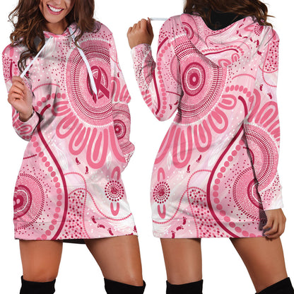 NAIDOC Week 2025 Indigenous Hoodie Dress Breast Cancer Pink Ribbon