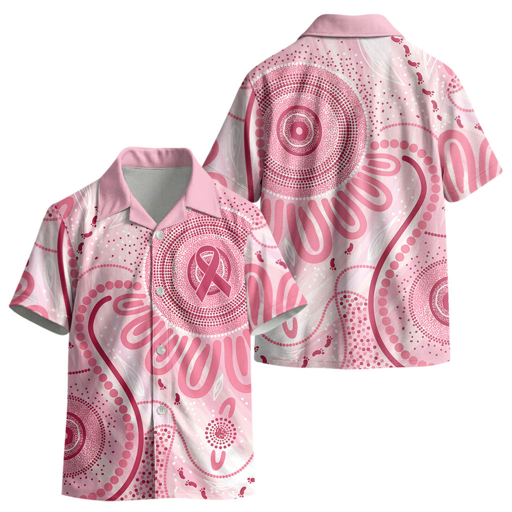 NAIDOC Week 2025 Indigenous Kid Hawaiian Shirt Breast Cancer Pink Ribbon