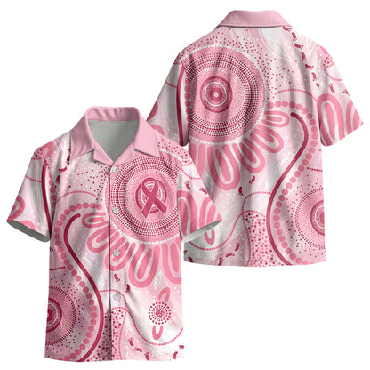 NAIDOC Week 2025 Indigenous Kid Hawaiian Shirt Breast Cancer Pink Ribbon