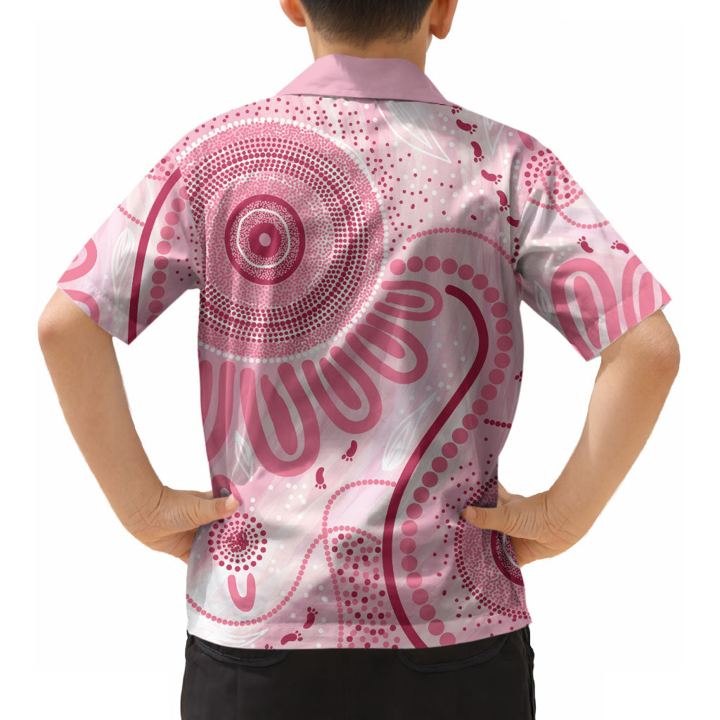 NAIDOC Week 2025 Indigenous Kid Hawaiian Shirt Breast Cancer Pink Ribbon