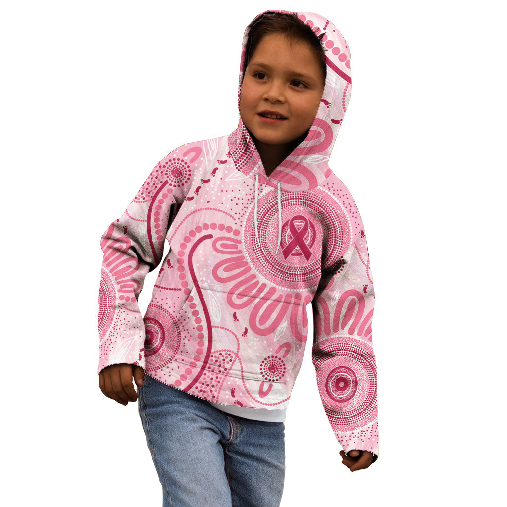 NAIDOC Week 2025 Indigenous Kid Hoodie Breast Cancer Pink Ribbon