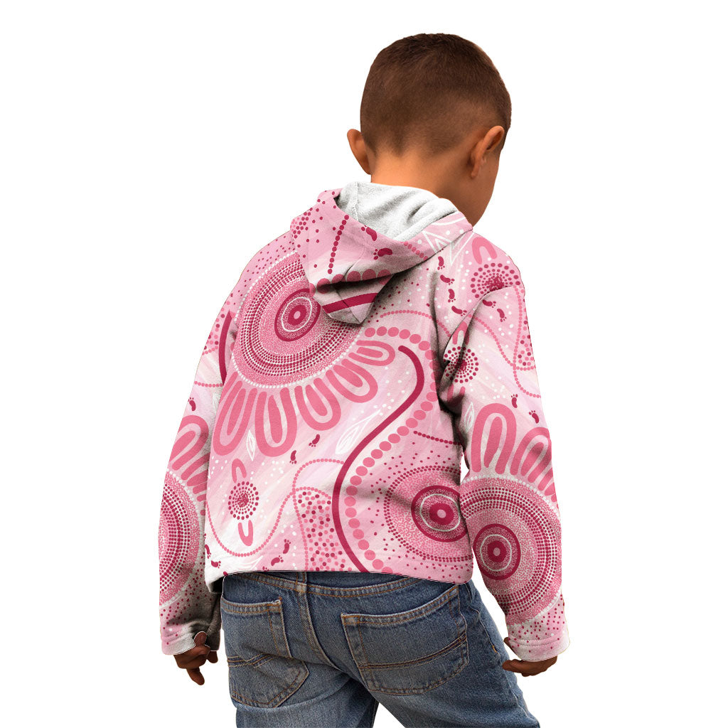 NAIDOC Week 2025 Indigenous Kid Hoodie Breast Cancer Pink Ribbon