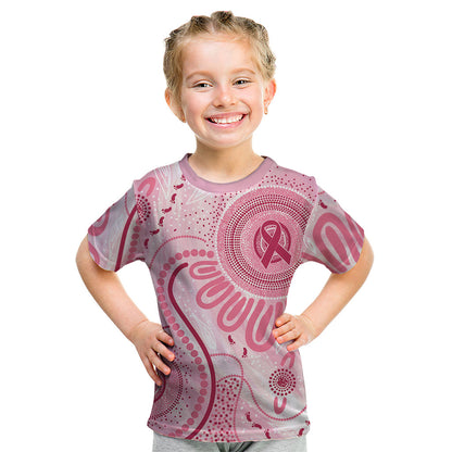 NAIDOC Week 2025 Indigenous Kid T Shirt Breast Cancer Pink Ribbon