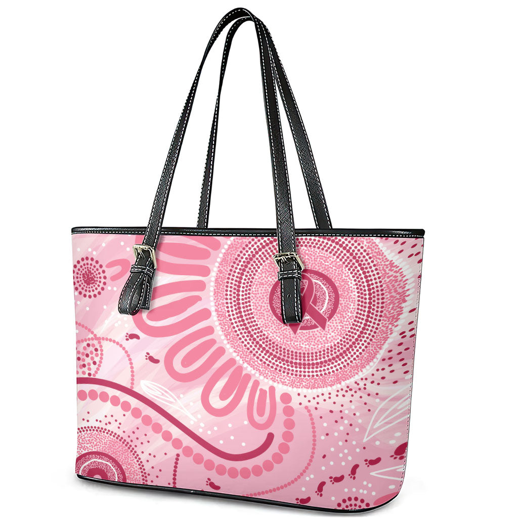 NAIDOC Week 2025 Indigenous Leather Tote Bag Breast Cancer Pink Ribbon