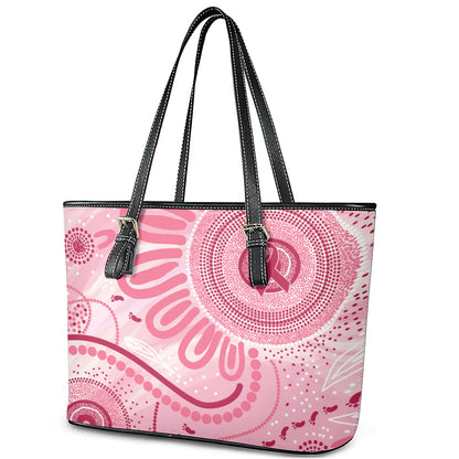 NAIDOC Week 2025 Indigenous Leather Tote Bag Breast Cancer Pink Ribbon