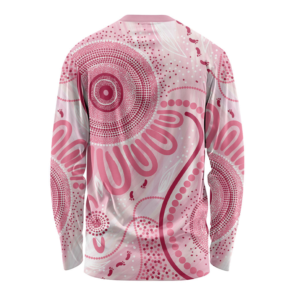 NAIDOC Week 2025 Indigenous Long Sleeve Shirt Breast Cancer Pink Ribbon