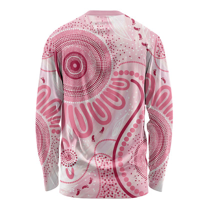 NAIDOC Week 2025 Indigenous Long Sleeve Shirt Breast Cancer Pink Ribbon
