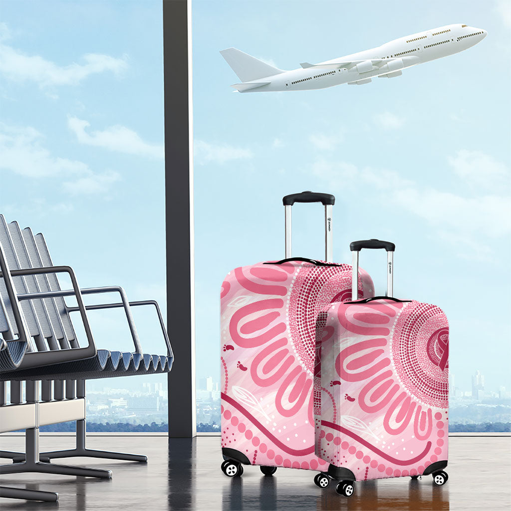 NAIDOC Week 2025 Indigenous Luggage Cover Breast Cancer Pink Ribbon