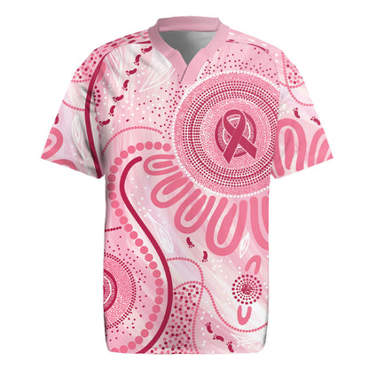 NAIDOC Week 2025 Indigenous Rugby Jersey Breast Cancer Pink Ribbon