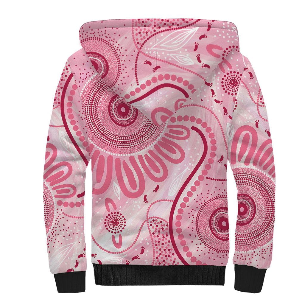 NAIDOC Week 2025 Indigenous Sherpa Hoodie Breast Cancer Pink Ribbon