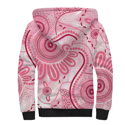 NAIDOC Week 2025 Indigenous Sherpa Hoodie Breast Cancer Pink Ribbon