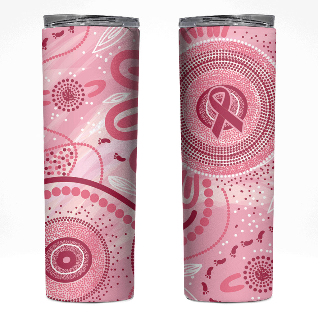 NAIDOC Week 2025 Indigenous Skinny Tumbler Breast Cancer Pink Ribbon