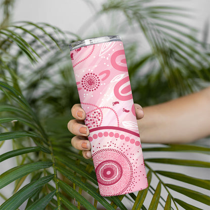 NAIDOC Week 2025 Indigenous Skinny Tumbler Breast Cancer Pink Ribbon