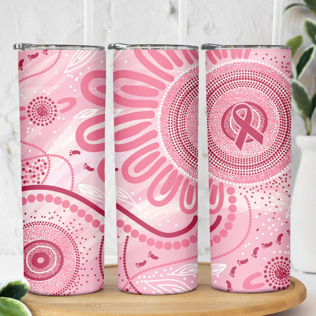 NAIDOC Week 2025 Indigenous Skinny Tumbler Breast Cancer Pink Ribbon