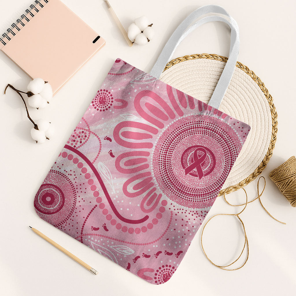 NAIDOC Week 2025 Indigenous Tote Bag Breast Cancer Pink Ribbon
