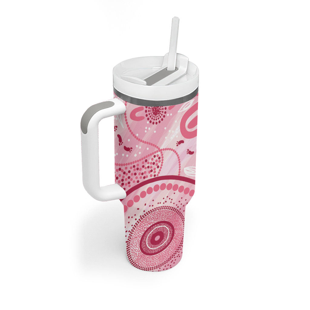 NAIDOC Week 2025 Indigenous Tumbler With Handle Breast Cancer Pink Ribbon