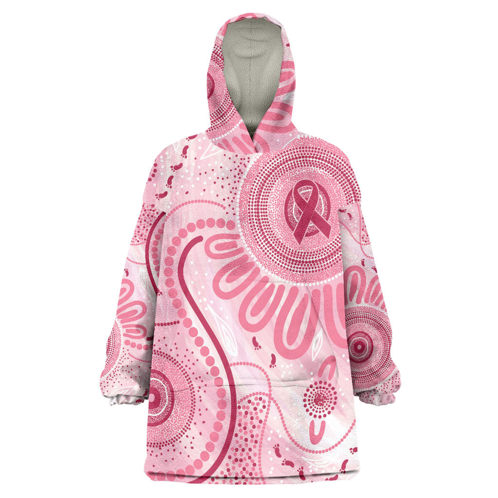 NAIDOC Week 2025 Indigenous Wearable Blanket Hoodie Breast Cancer Pink Ribbon