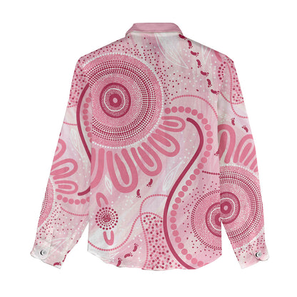 NAIDOC Week 2025 Indigenous Women Casual Shirt Breast Cancer Pink Ribbon
