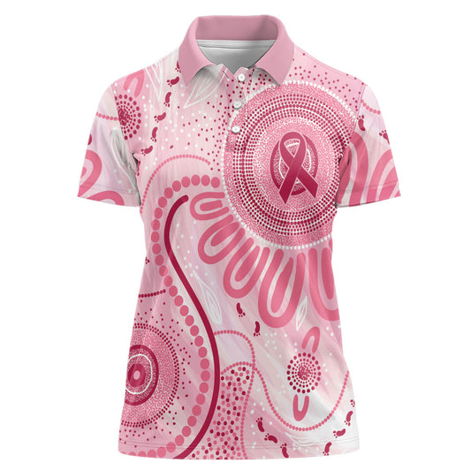 NAIDOC Week 2025 Indigenous Women Polo Shirt Breast Cancer Pink Ribbon