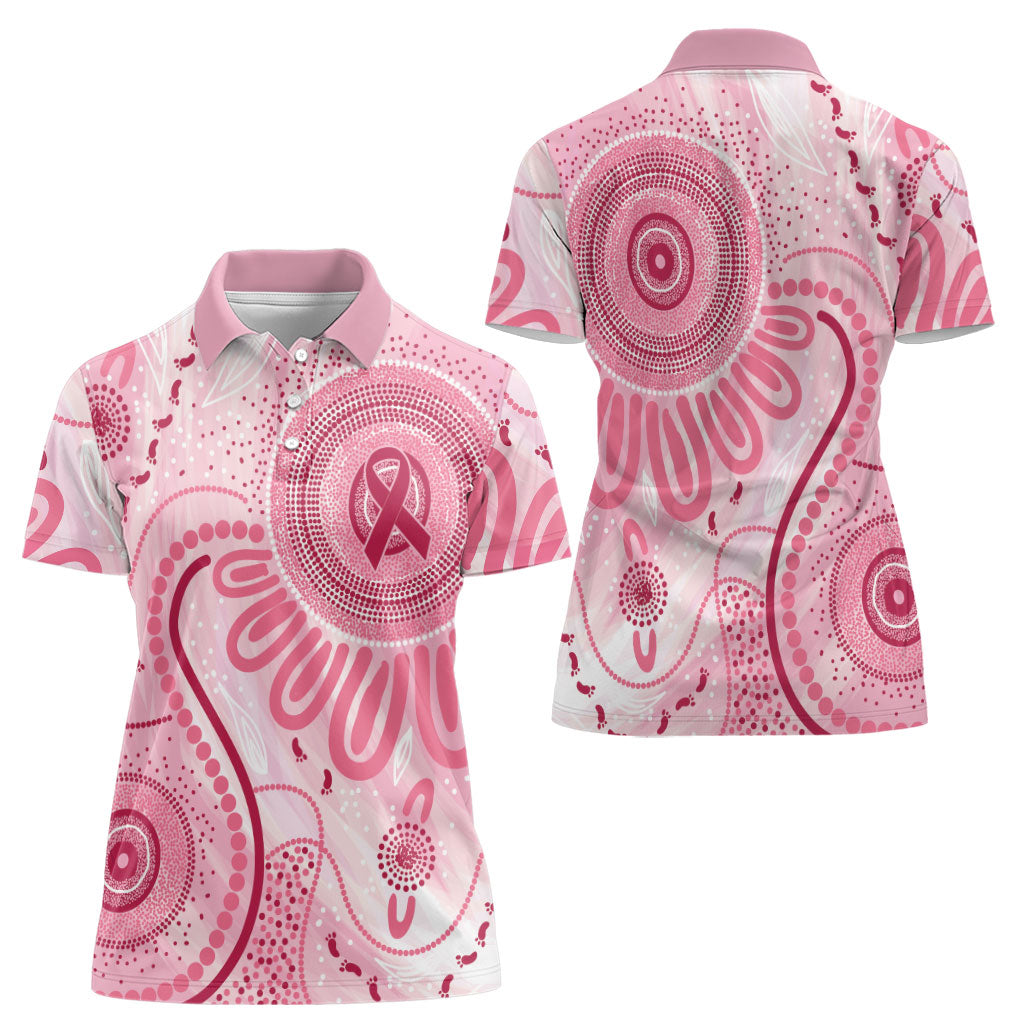 NAIDOC Week 2025 Indigenous Women Polo Shirt Breast Cancer Pink Ribbon
