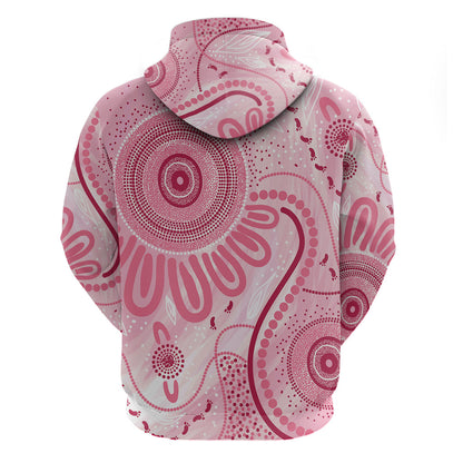 NAIDOC Week 2025 Indigenous Zip Hoodie Breast Cancer Pink Ribbon