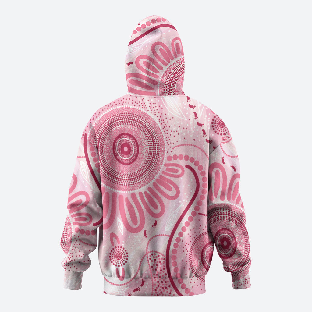 NAIDOC Week 2025 Indigenous Zip Hoodie Breast Cancer Pink Ribbon