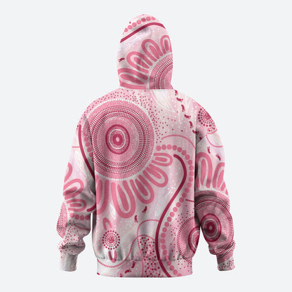 NAIDOC Week 2025 Indigenous Zip Hoodie Breast Cancer Pink Ribbon