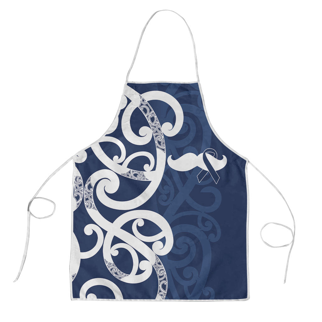New Zealand Maori Mo Bros Apron Blue Ribbon With Koru Kowhaiwhai