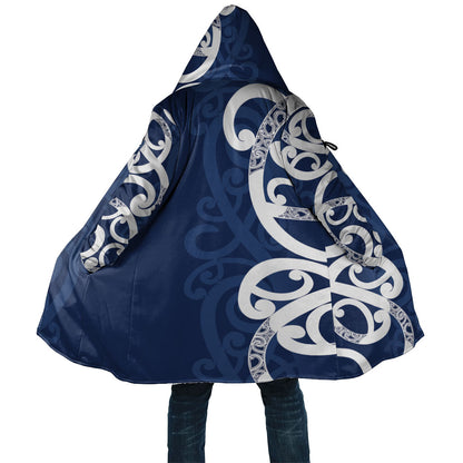 New Zealand Maori Mo Bros Cloak Blue Ribbon With Koru Kowhaiwhai