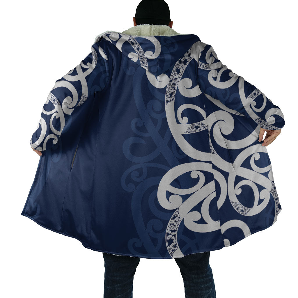 New Zealand Maori Mo Bros Cloak Blue Ribbon With Koru Kowhaiwhai