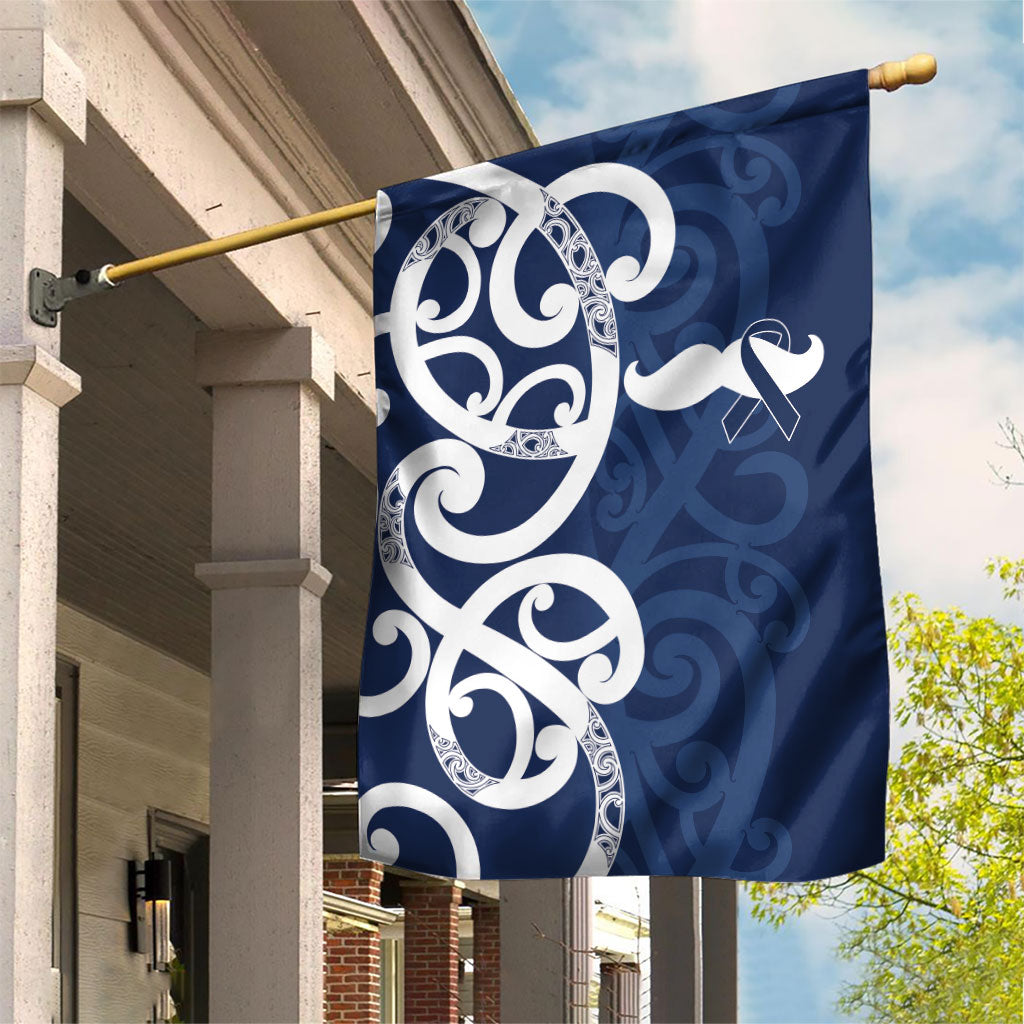 New Zealand Maori Mo Bros Garden Flag Blue Ribbon With Koru Kowhaiwhai